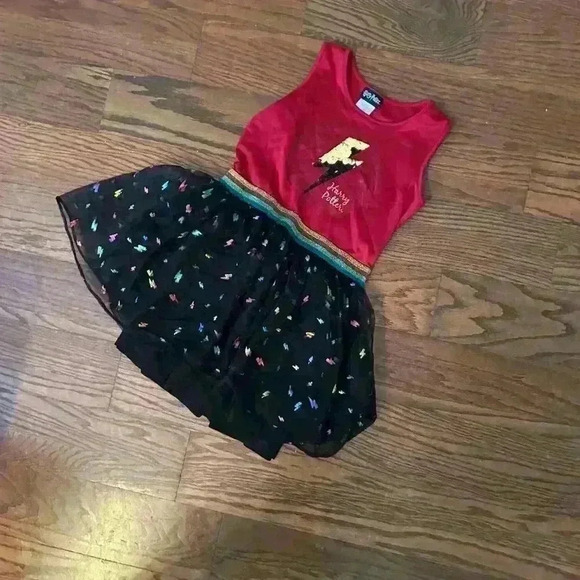Harry Potter Official Tutu Dress Sequin Lightning Bolt girls size large size 10 - Picture 2 of 11